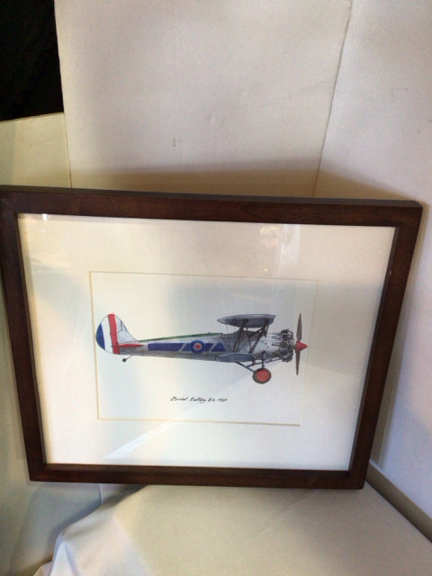 Pottery Barn Kids White/Gray Airplane Framed Art