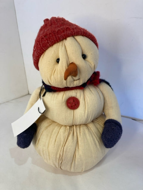 White/Red Cotton Stuffed Snowman Holiday Item