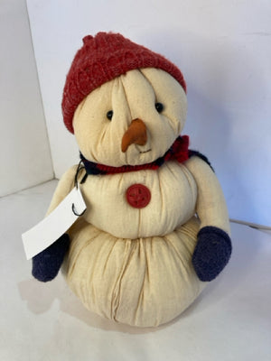 White/Red Cotton Stuffed Snowman Holiday Item