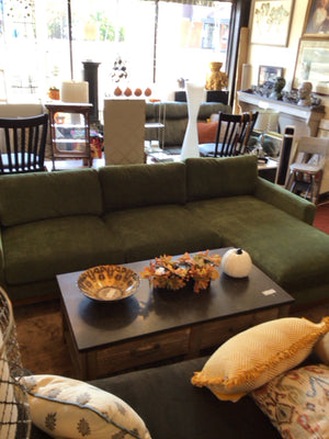 Poly & Bark Velvet Green Sectional Sofa CBW2GWQR