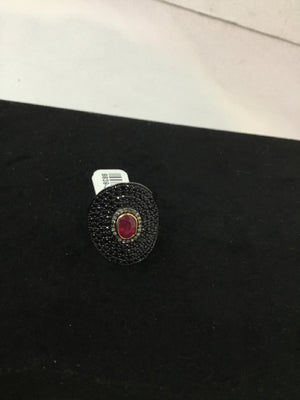 Black Rhinestone Ring