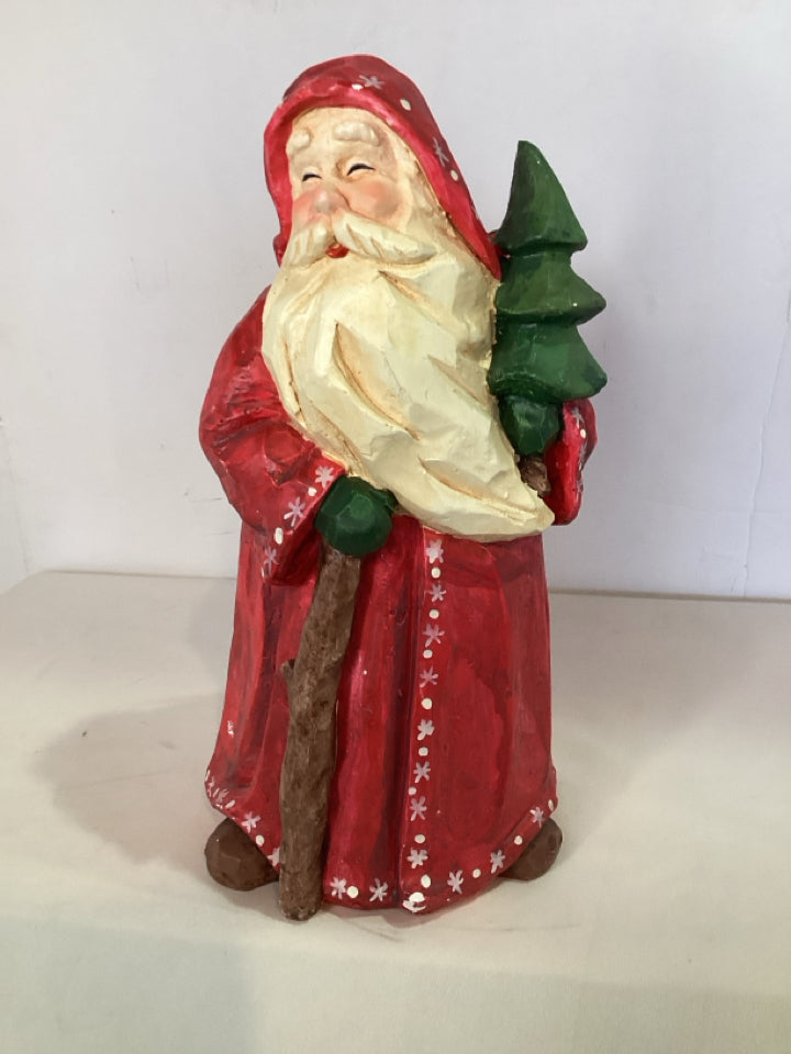 Christmas Red Santa Carved Holiday Item