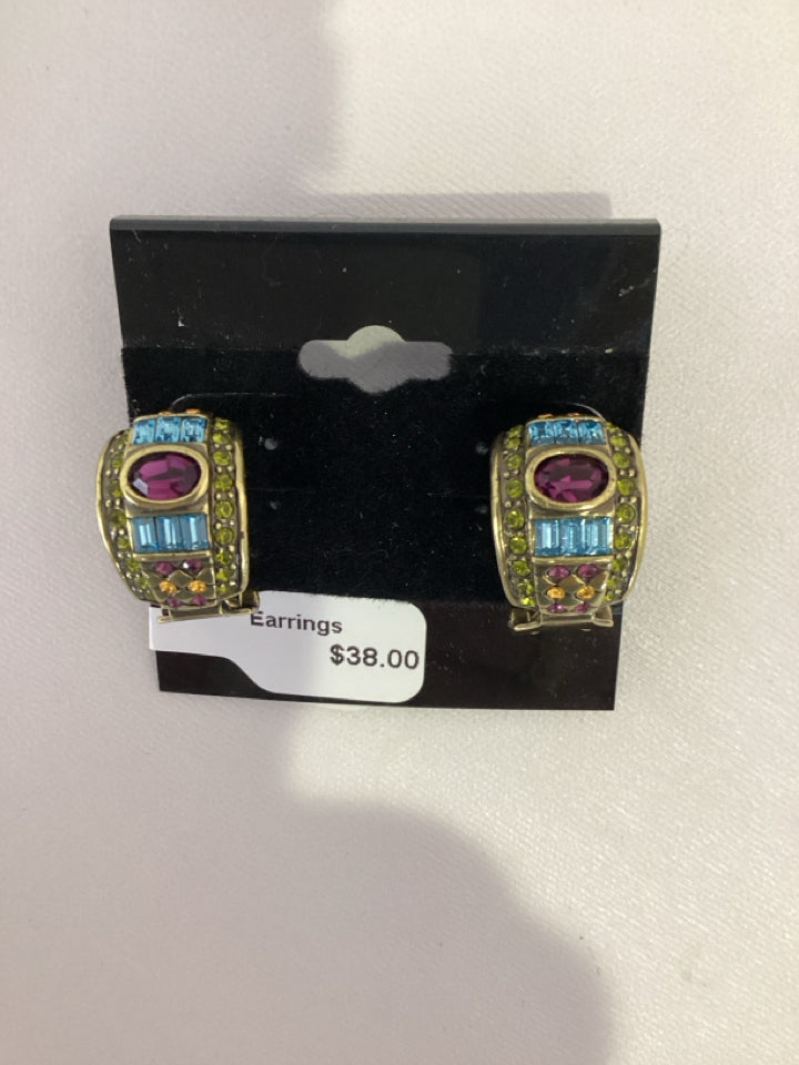 Multi-Color Rhinestone Earrings