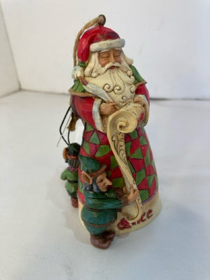 Jim Shore Ornament Multi-Color Wood Santa Holiday Item