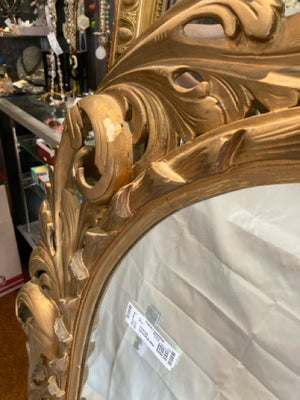 Ornate Gold Resin Arched As Is Mirror