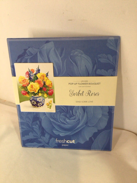 Pop-Up Multi-Color Paper Flowers 3D Card