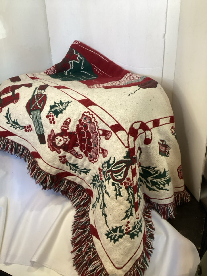 Throw Red & Green Christmas Holiday Item