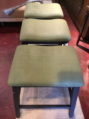 Set of 3 Wood Green Barstool/Bar Stool