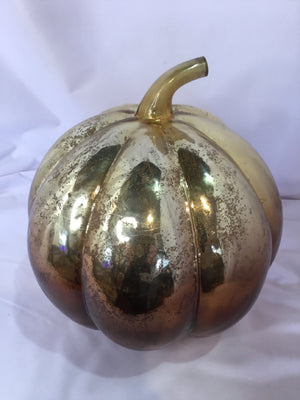 Orange/Gold Mercury Glass Pumpkin Holiday Item