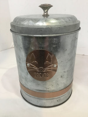 Silver Galvanized Cat Canister