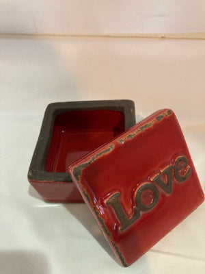 Trinket Ceramic Love Red Box