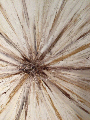 Cream/Brown Sunburst Stretch Canvas Art
