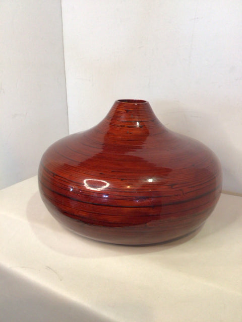 Red Wood Vase
