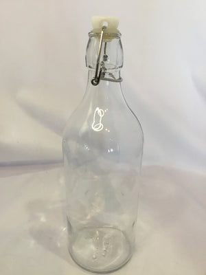 Vintage Clear Glass Lidded Bottle