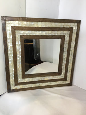 Cream/Brown Tile Mirror