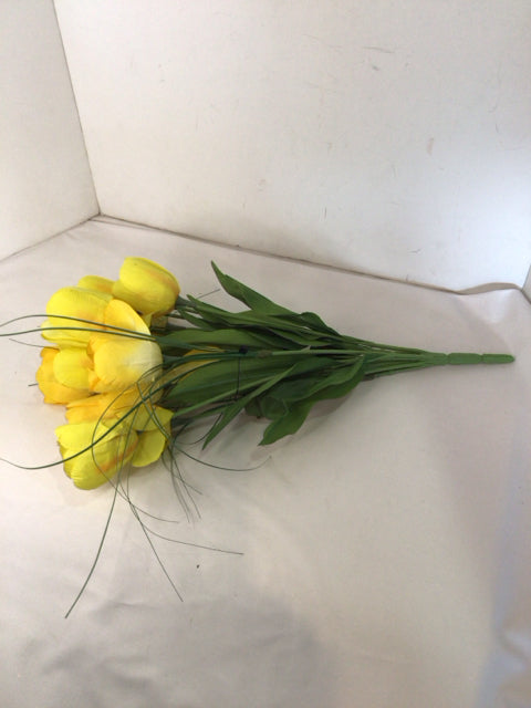 Yellow/Green Tulips Faux Flowers