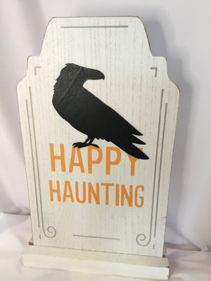 Halloween White Wood Sign Holiday Item