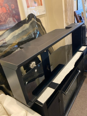 Modern Glass/Metal Black TV Stand