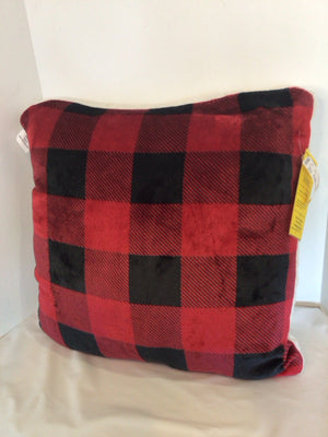 Red/Black Faux Fur Pillow