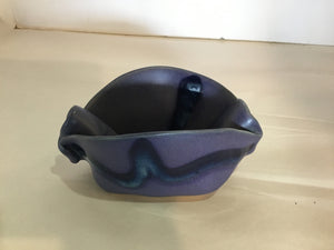 Signed Bowl Purple Pottery Pottery