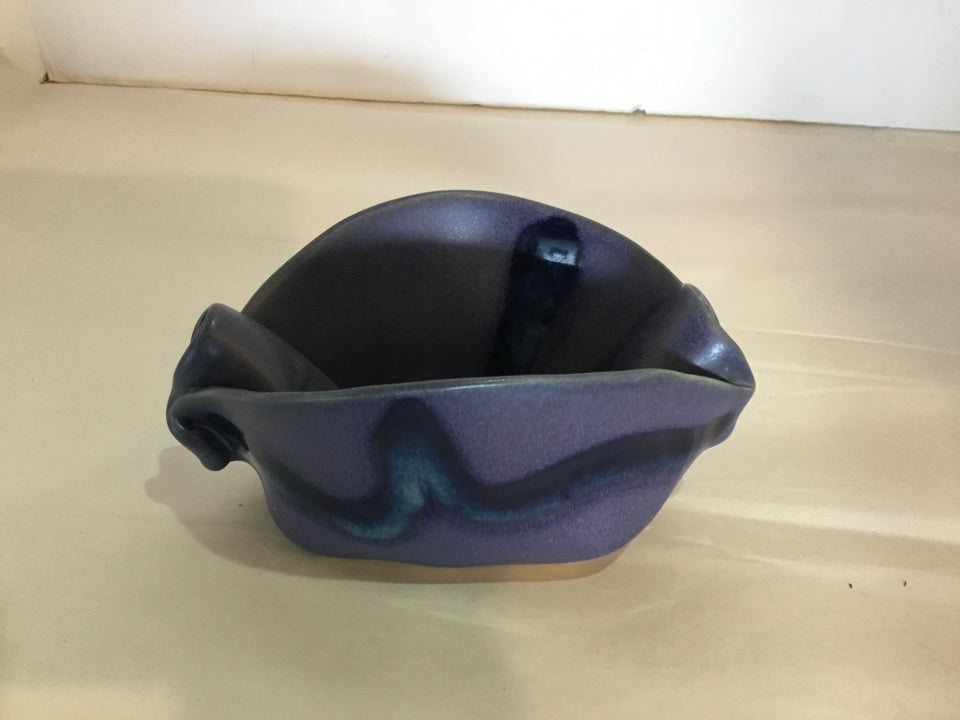 Signed Bowl Purple Pottery Pottery
