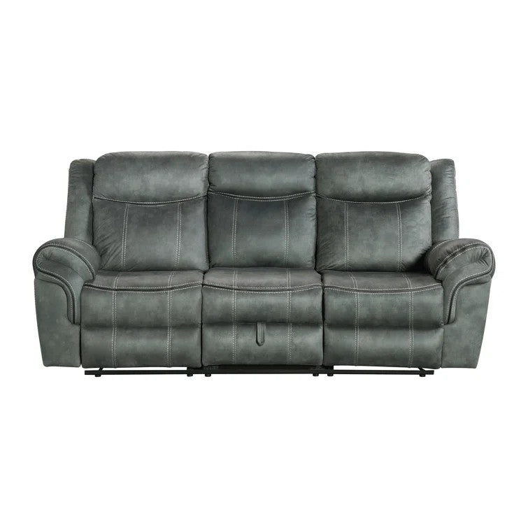 Latitude Run Recliner Leather Power Gray Sofa/Couch 6KQDPVUK