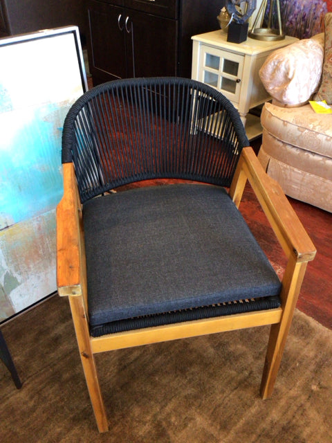Outdoor/Outside Teak w/Cushion Black/Brown Chair