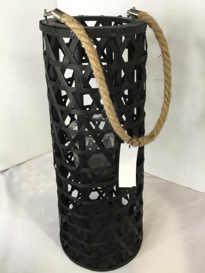 Bohemian Black Wood Lantern