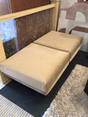 Burrow Modular Velvet Tan Bench 8XT2QSYP