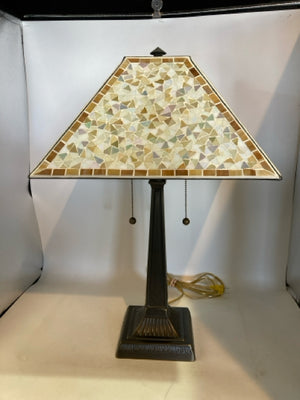 Tiffany Style Cream/Brown Mosaic Lamp