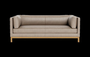 58XH4KPP Jasper Mid-Century Leather Loose Cushion Back Tan Sofa/Couch