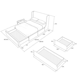 Queen Havenly Storage Cream Bed 38UWV83S