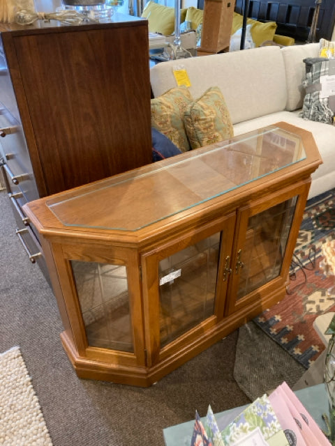 2 Door Wood/Glass Brown Buffet/Sideboard