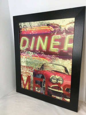 Red/Yellow Diner Car Framed Art