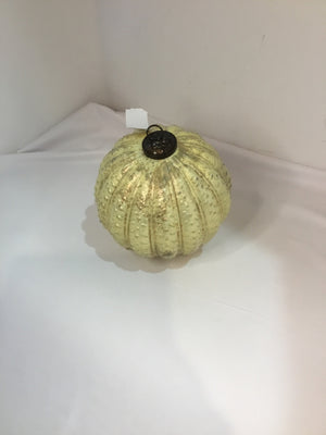 Pottery Barn Ornament Cream/Gold Ceramic Oversized Holiday Item