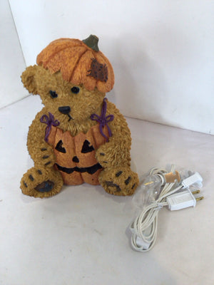 Boyd's Light Up Tan/Orange Resin Bear Halloween Holiday Item