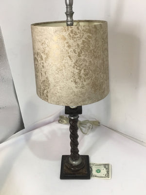 Twist Brown Resin Flocked Shades Lamp