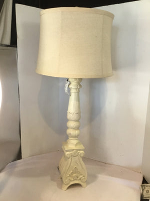 White Resin Column Lamp