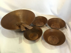 Brown Wood 7 pieces Salad Set