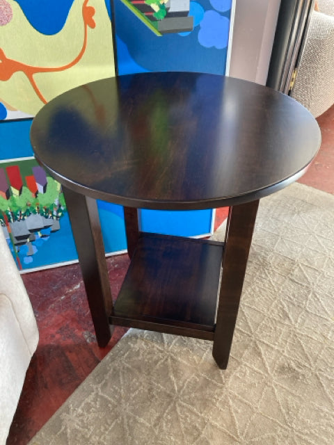 Round Wood Espresso Table