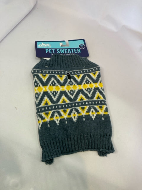 Sweater Gray/Yellow Acrylic Medium Dog Accessories