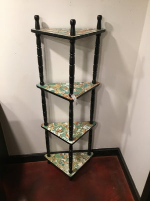 Corner Black/Multi Wood Shelf