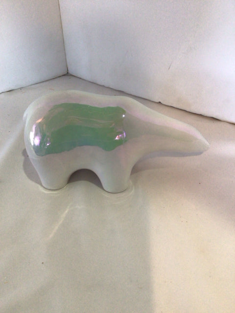 Iridescent Ceramic Polar Bear Figurine