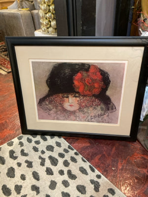 Barbara Wood Numbered Red/Black Woman Framed Art