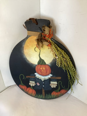 Halloween Black/Orange Wood Wall Hanging Pumpkins Holiday Item