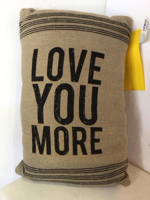 Rustic Tan Burlap Words Pillow