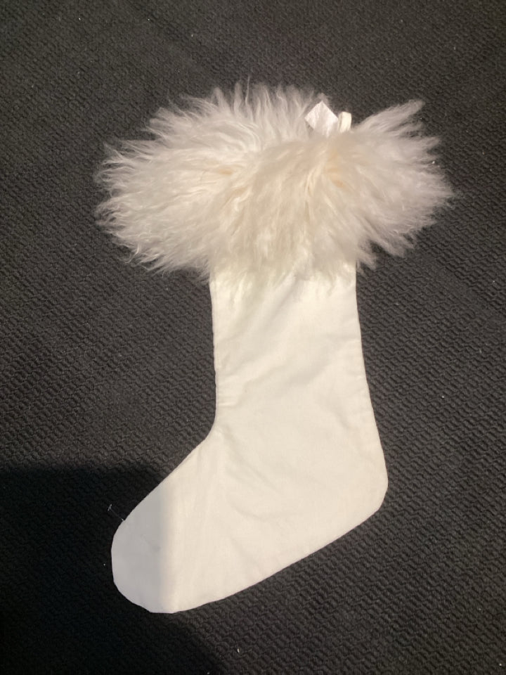 Stocking Ivory Fur Holiday Item
