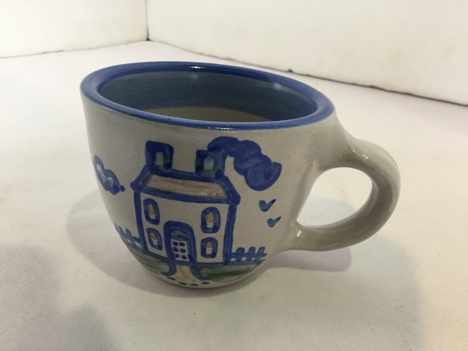 M.A. Hadley Gray/Blue Ceramic Cup