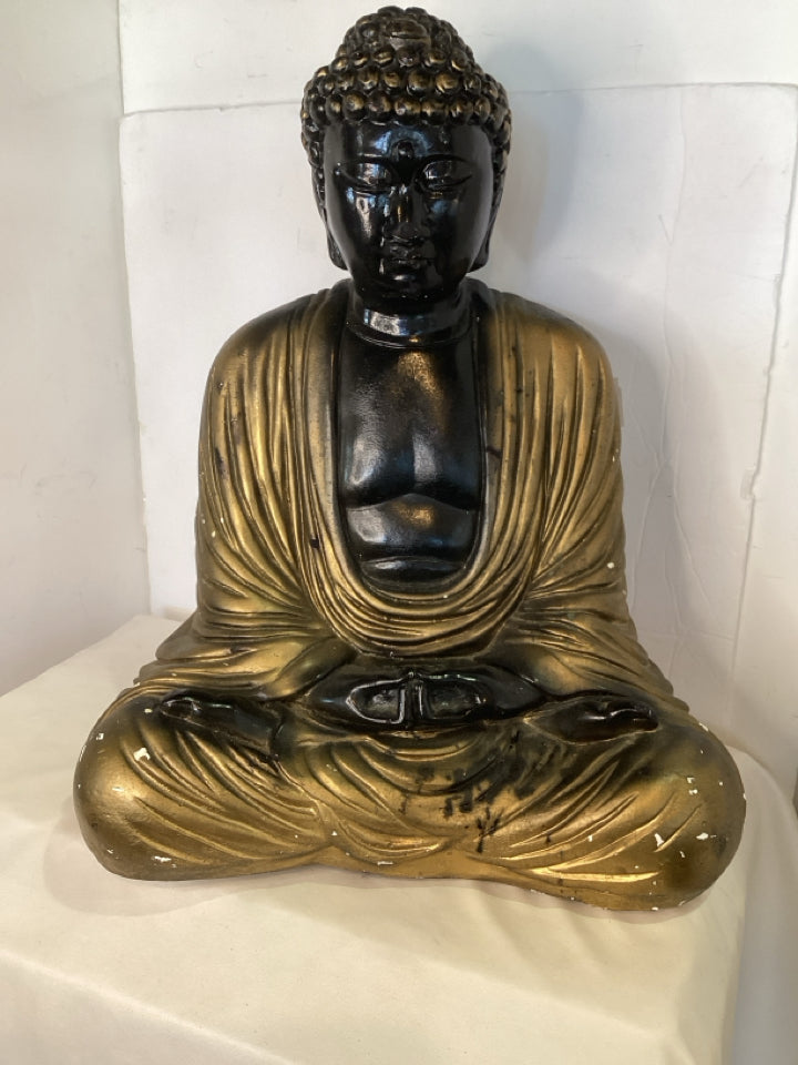 As Is Gold/Black Plaster Buddha Statue