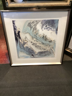 Signed Print Blue/White Framed Art